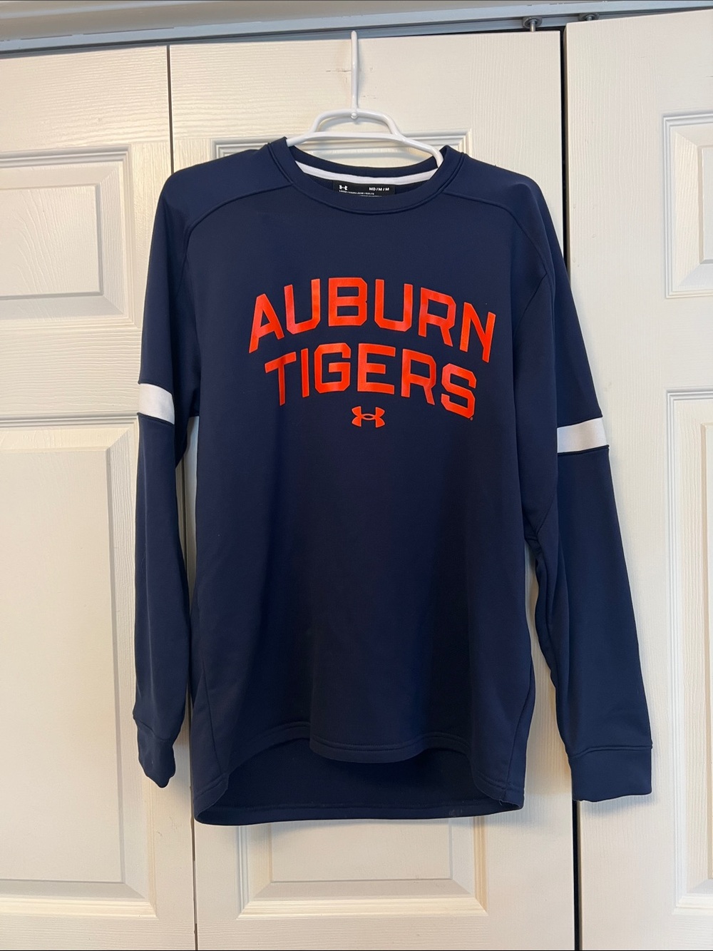 Under Armour Navy Crewneck with Orange Auburn Tigers Logo